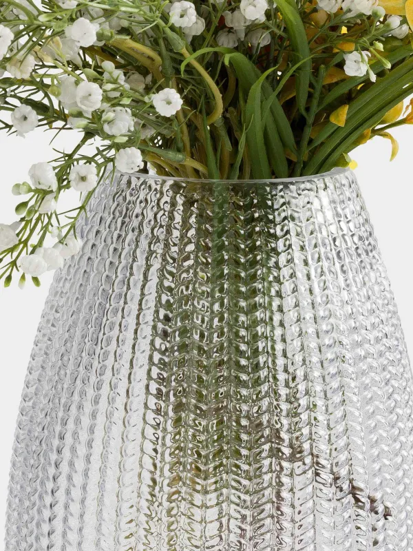 Flower vase, 26 cm, glass, gray-blue, Fantasy, image-4