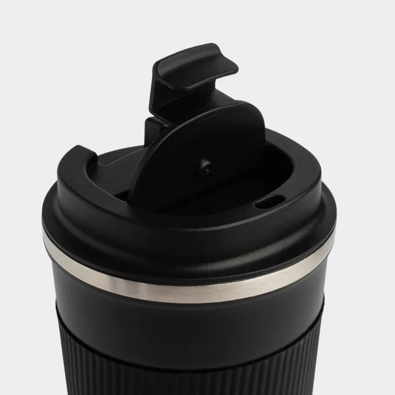 Thermo mug, 500 ml, with zarf, steel / plastic/silicone, black, Coffee life, image-5