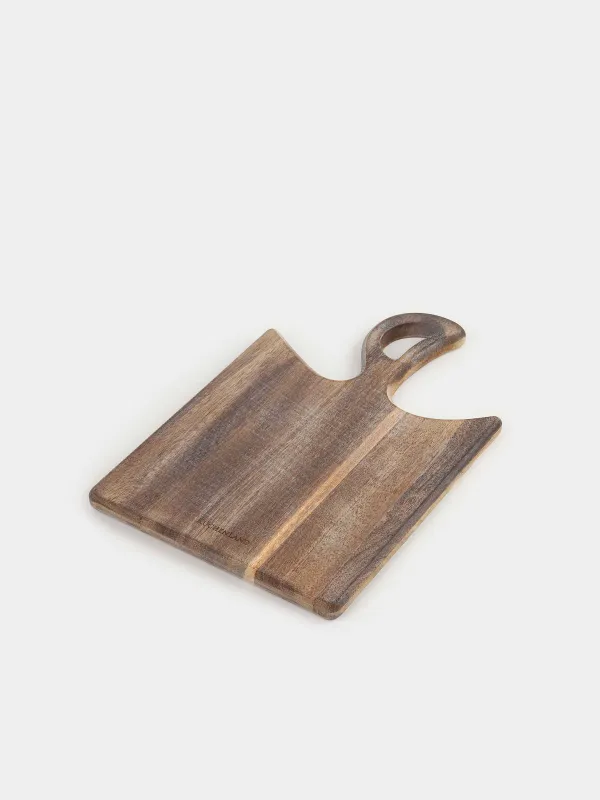 Cutting board, 30x20 cm, with handle, wood, Noble tree, image-1