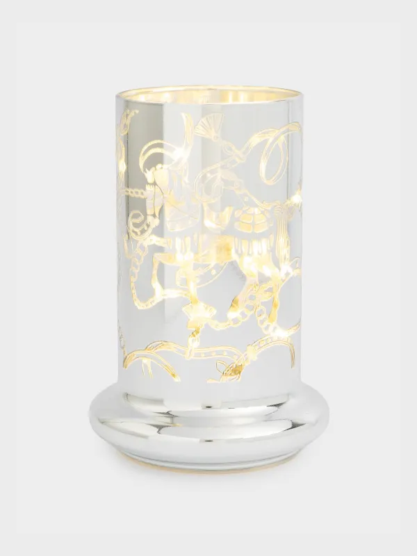 Decorative lamp, 15 cm, glass / plastic, colorful, Horses, Golden style, image-0