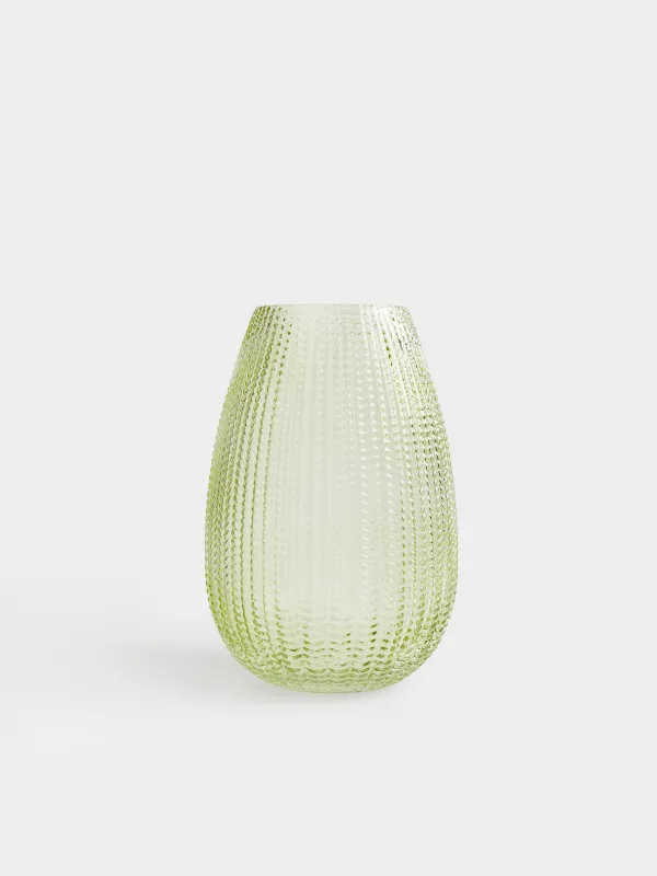 Flower vase, 26 cm, glass, green, Fantasy, image-2