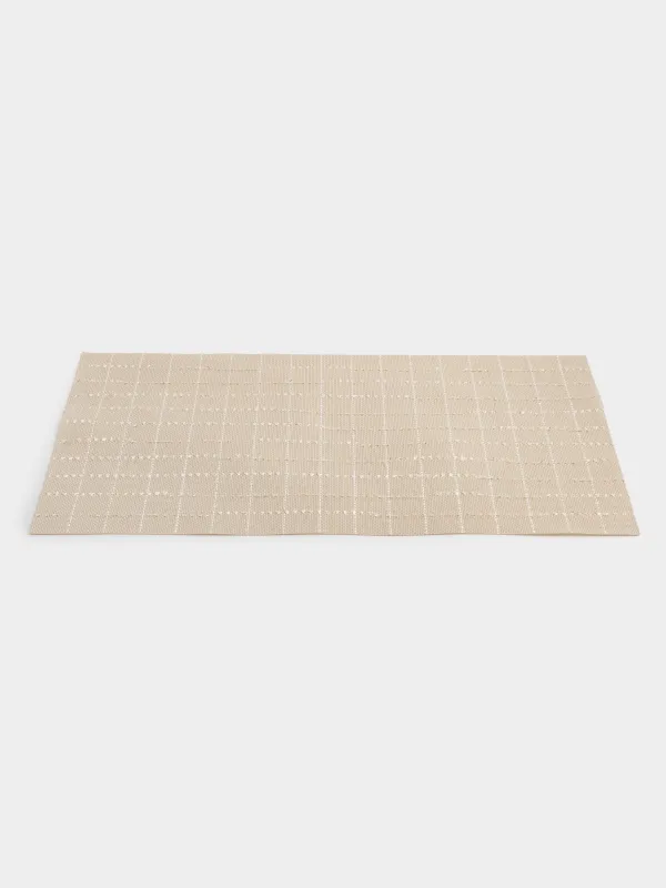 Placemat, 30x45 cm, PVC / polyester, rectangular, beige, Cage, Solid, image-1