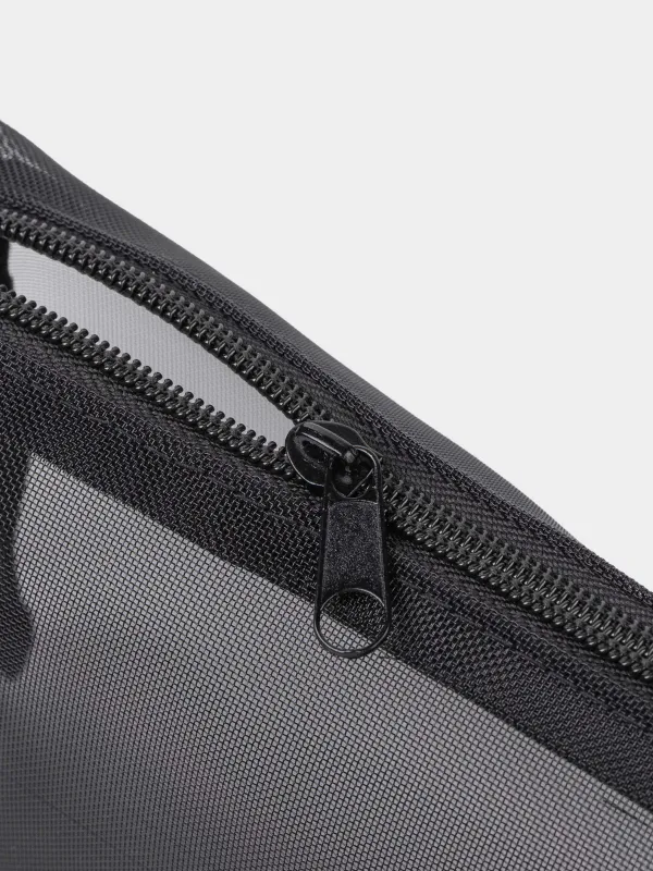Cosmetic bag, 18x12 cm, Polyester, black, Mesh, Easy Travel, image-2
